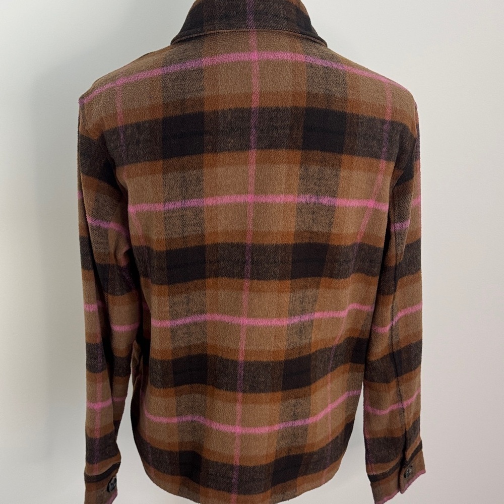 BB Dakota Plaid Button-Down Shirt in Brown and Pink - Picture 4 of 7